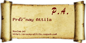 Prónay Attila névjegykártya